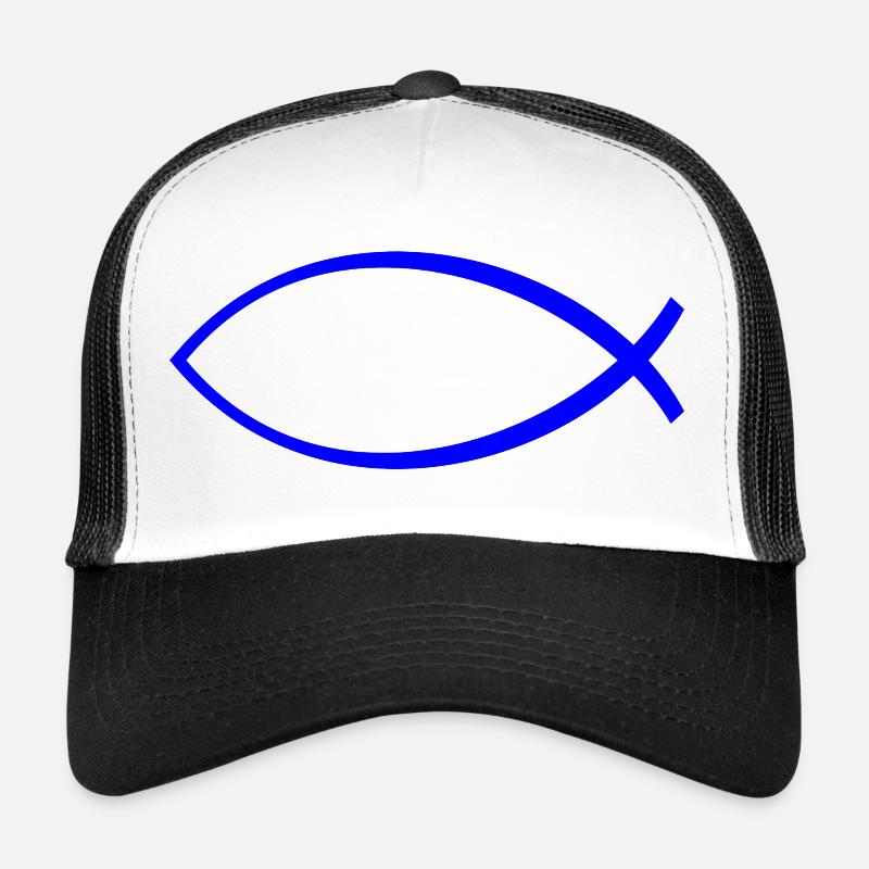 Ichtus fish dark blue Trucker Cap