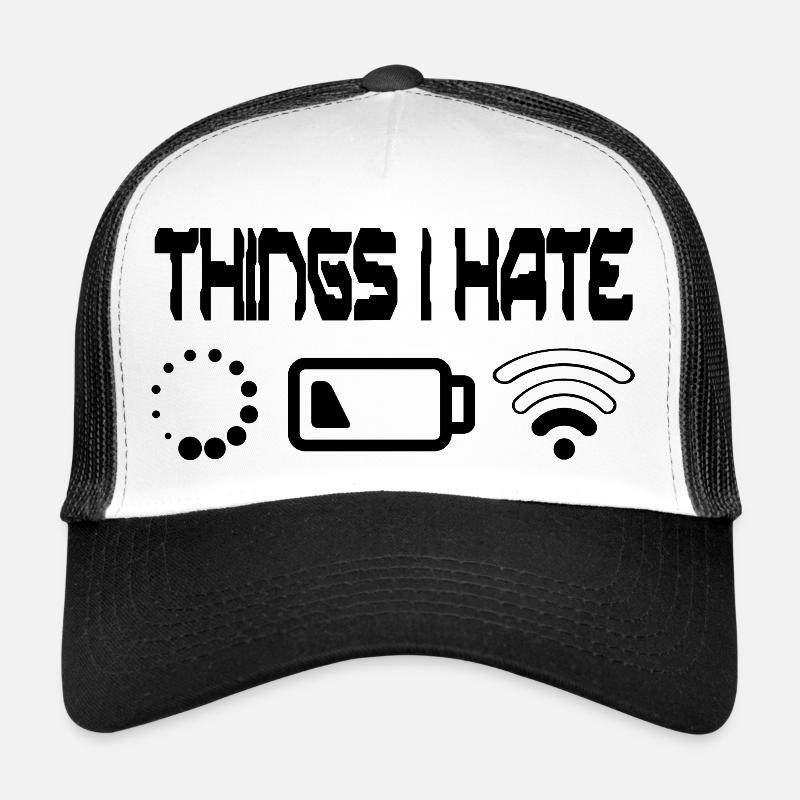 Things I Hate Programmer Outfit Gamer Fun Gift - Trucker Cap - Weiß/Schwarz