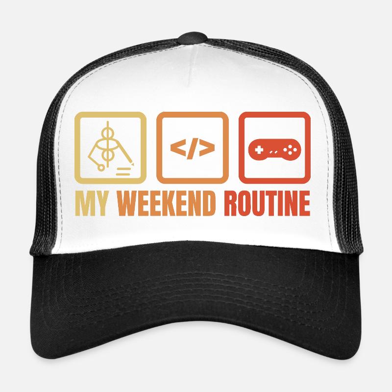 Game Dev -viikonloppu - Trucker-lippis - valkoinen/musta