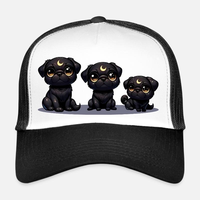 Moonlit Night Puppies - Trucker Cap - white/black