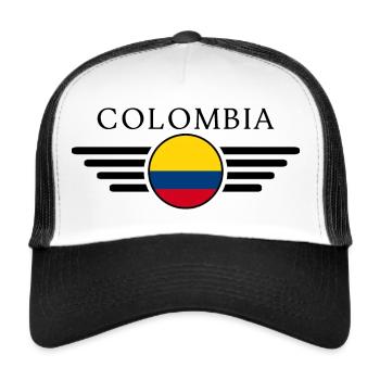 T-shirt design de style colombien - Casquette trucker  - blanc/noir - Devant
