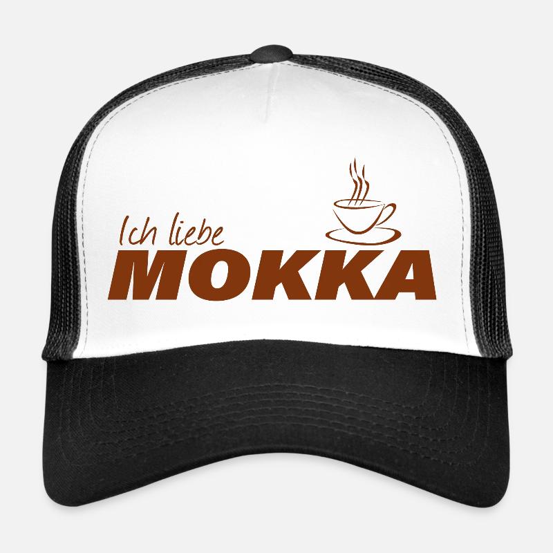 ICH LIEBE MOKKA - Trucker Cap - Weiß/Schwarz