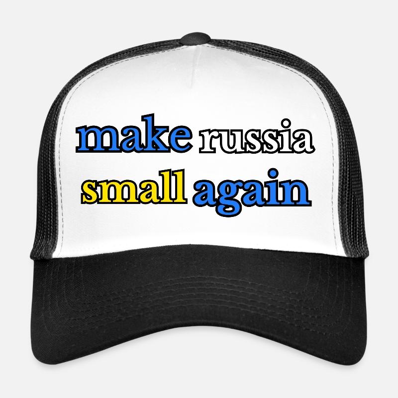 Make russia small again, blau gelb - Trucker Cap - Weiß/Schwarz