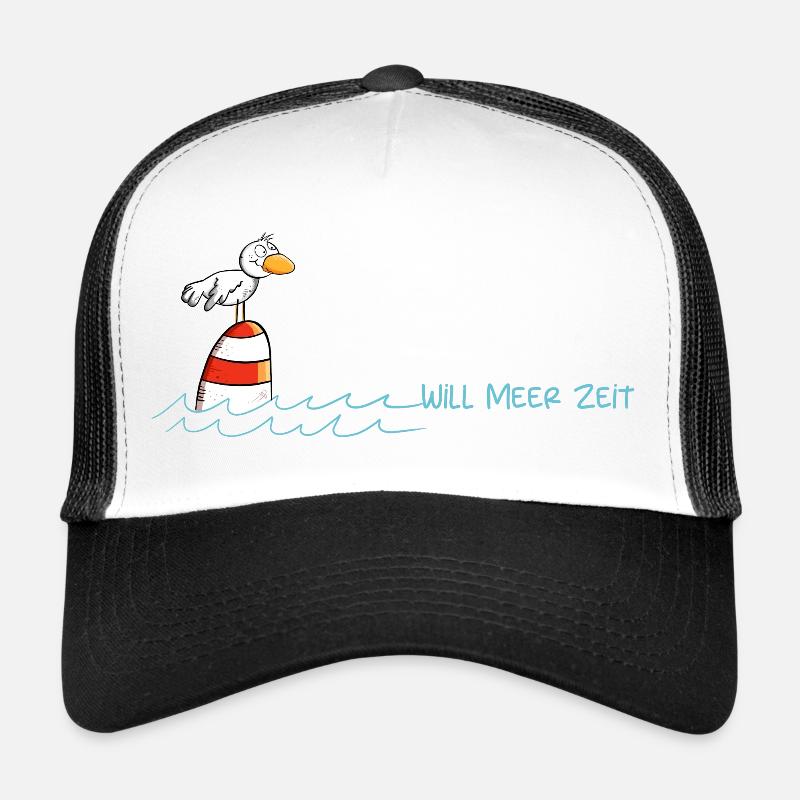 Drollige Möwe Will Meer Zeit Trucker Cap