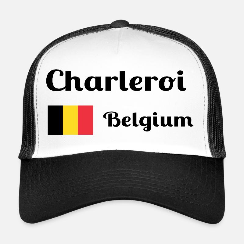 Charleroi Belgique - Imprimés élégants - Casquette trucker  - blanc/noir