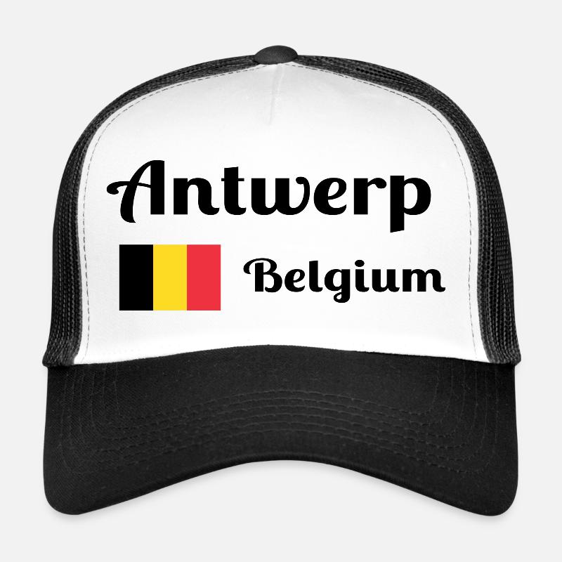 Antwerp Belgium- Stylish prints - Trucker Cap - white/black