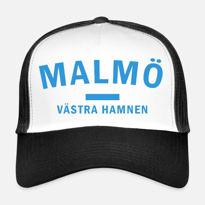 Western harbour silhouette design Trucker Cap