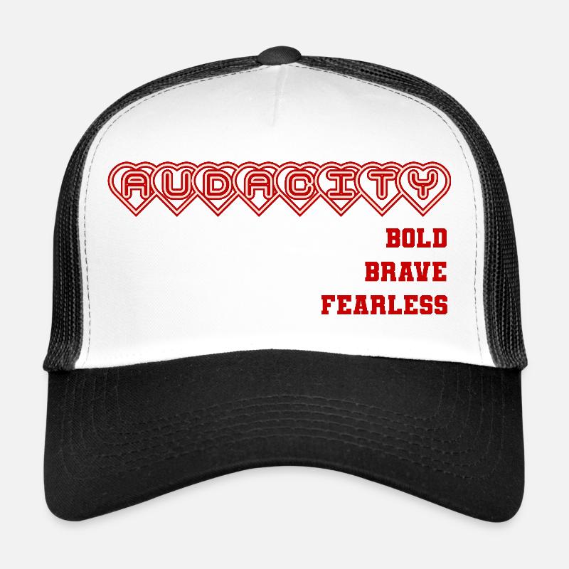 Mutige Ehrliche Herzensbindung Design, Statement  - Trucker Cap - Weiß/Schwarz