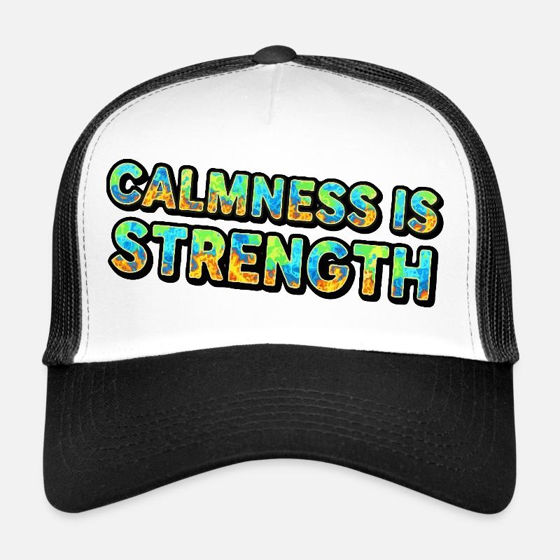 Ruhe ist Stärke Batik - Trucker Cap - Weiß/Schwarz