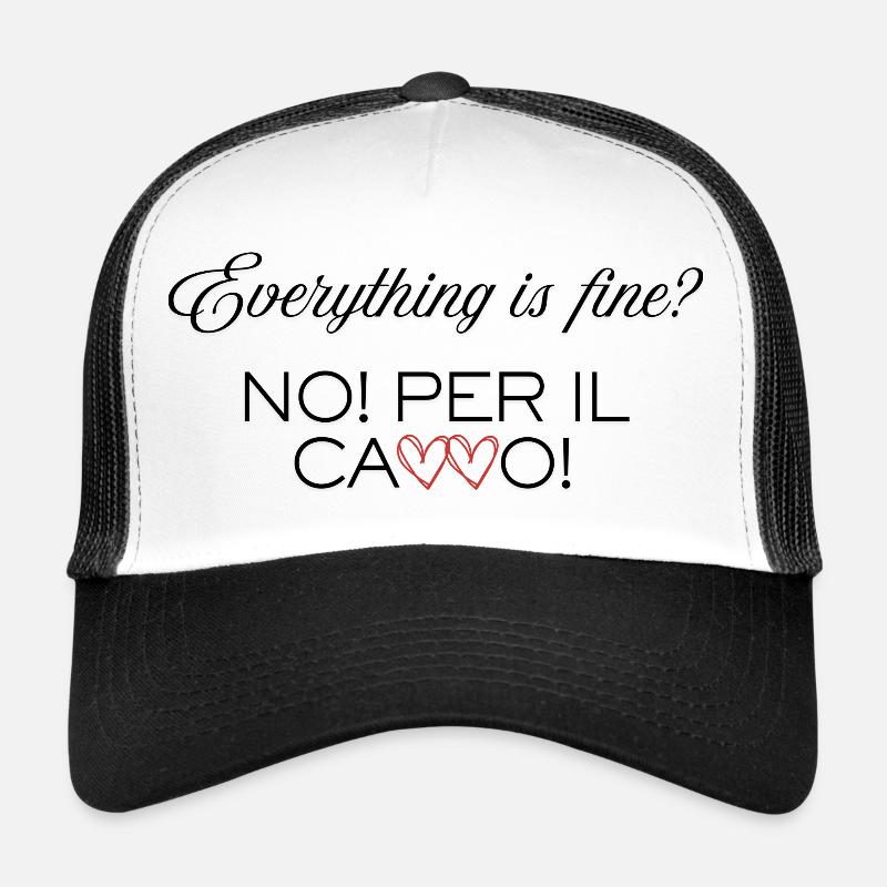 Everything_is_Fine - Casquette trucker  - blanc/noir