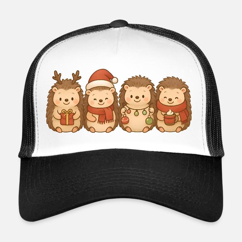 Igel Kinder Jungen Mädchen Weihnachtsigel - Trucker Cap - Weiß/Schwarz