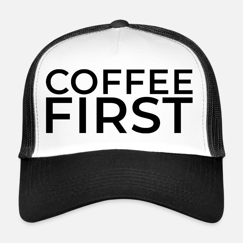 Coffee First - Trucker Cap - white/black