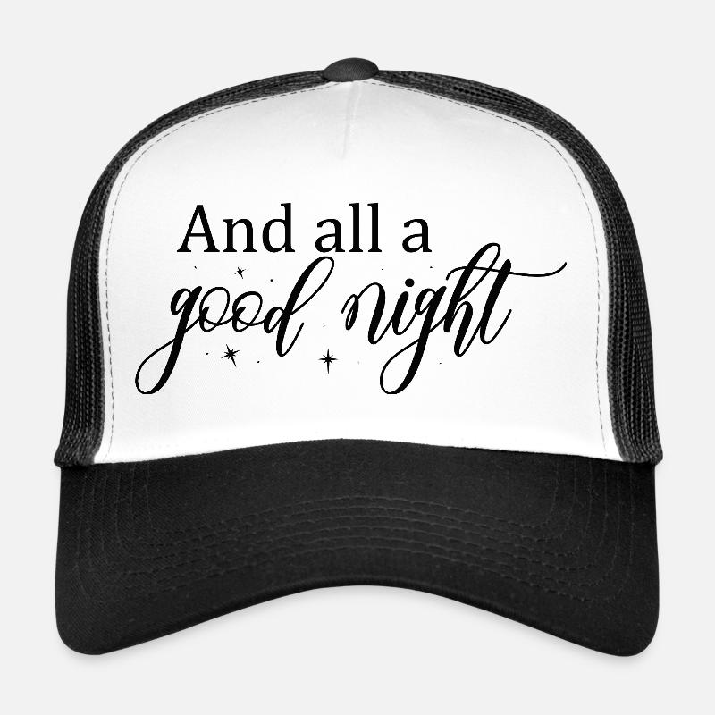 Good Night Script with Stars Trucker Cap