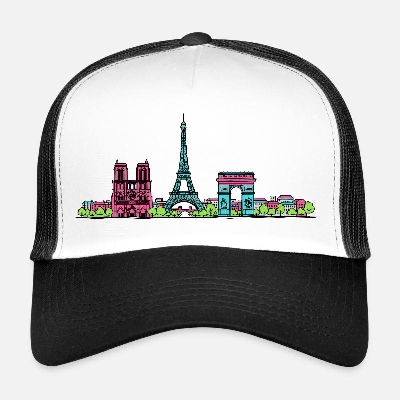 Skyline de la tour Eiffel de Paris Modern line art Casquette trucker 