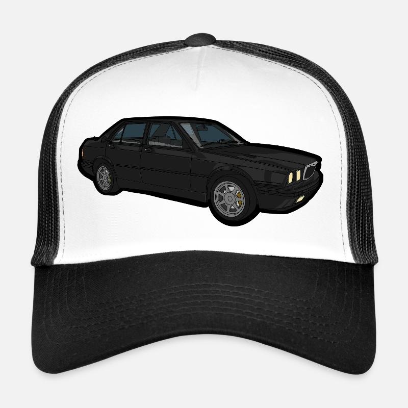 Schwarzer Oldtimer Sedan - Trucker Cap - Weiß/Schwarz