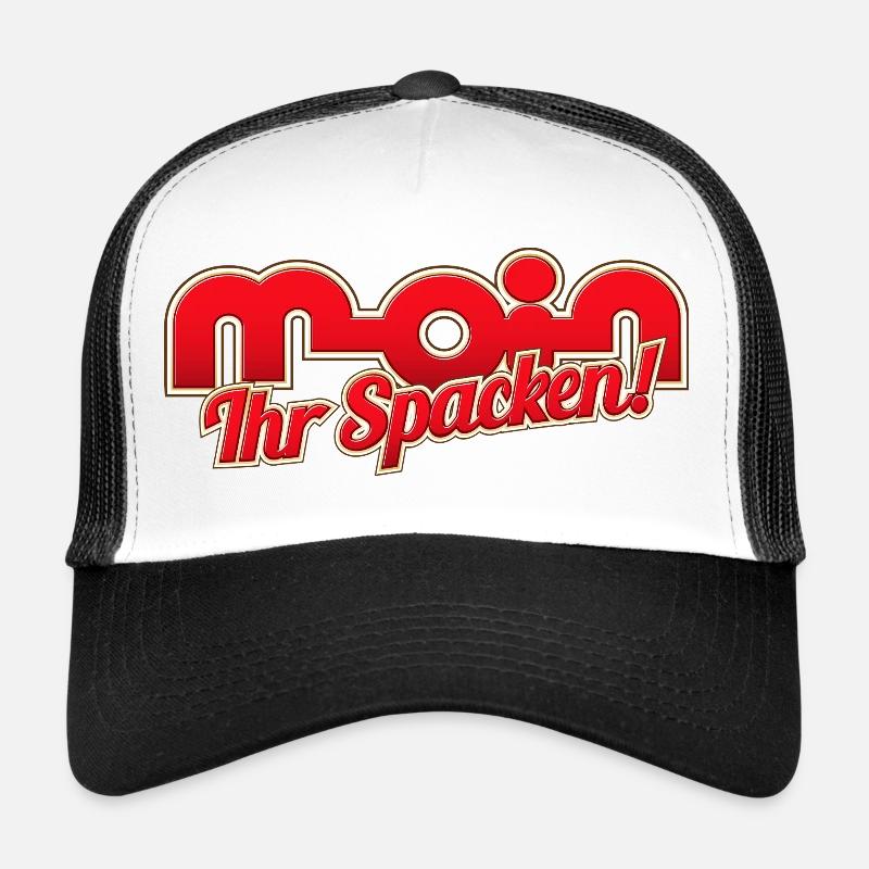 Moin ihr Spacken! - Trucker Cap - Weiß/Schwarz