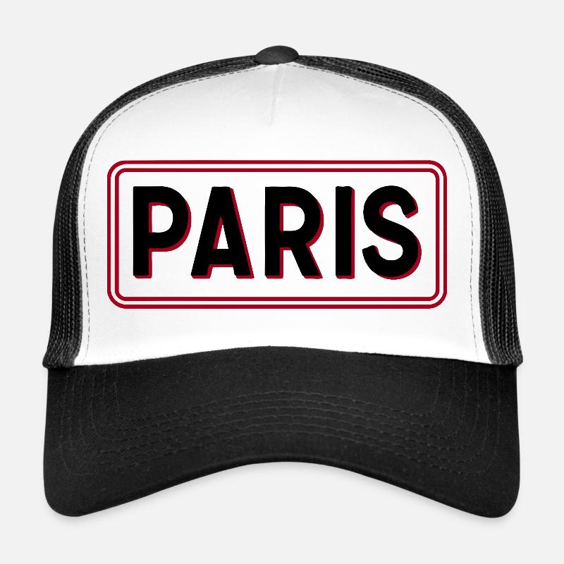 Paris Cadre Rouge Typographie Casquette trucker 