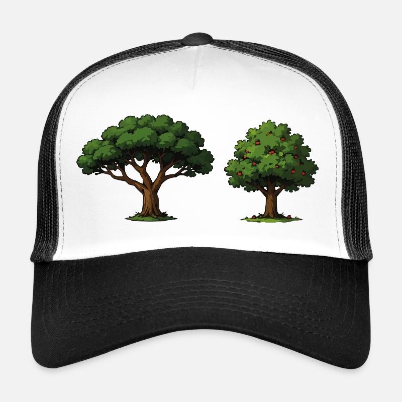 Duo d’arbres pommier en équilibre Casquette trucker 