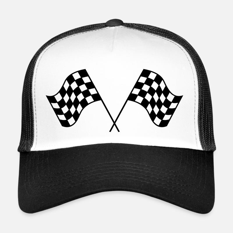 pwr_race_flag - Trucker Cap - Weiß/Schwarz