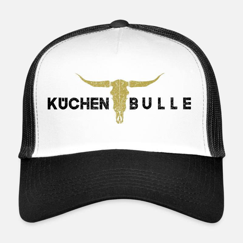 Küchenbulle schwarz gold - Trucker Cap - Weiß/Schwarz