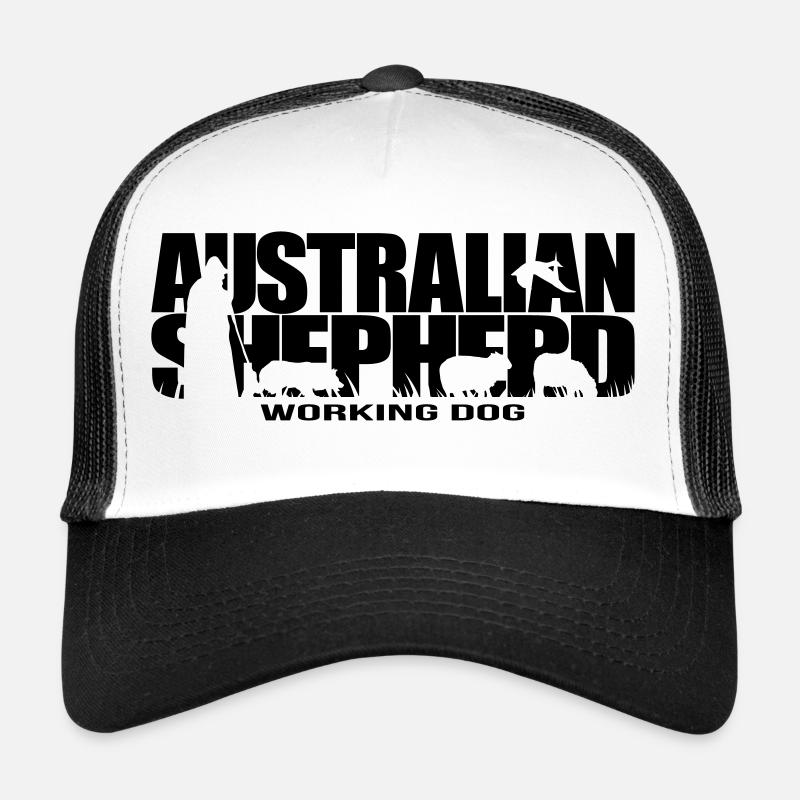 AUSTRALIAN SHEPHERD WORKING DOG Hunde Wilsigns - Trucker Cap - Weiß/Schwarz