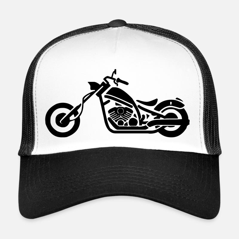 Motorrad - Trucker Cap - Weiß/Schwarz