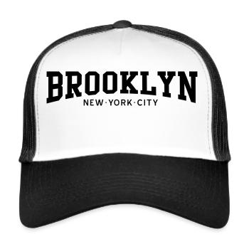 Brooklyn New York City - Trucker Cap - Weiß/Schwarz - Vorne