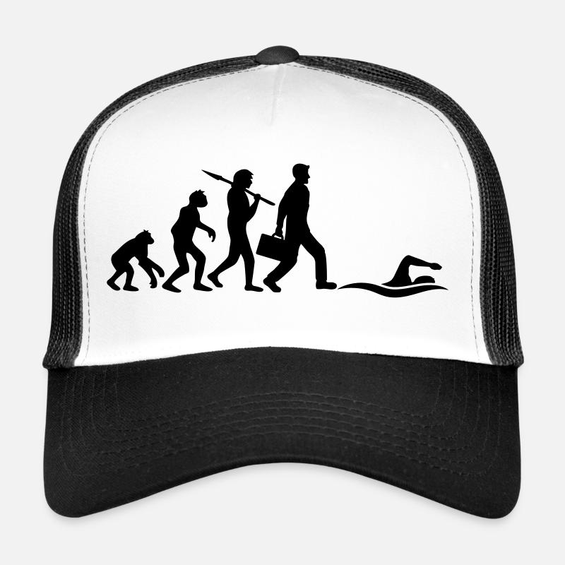 evolution entwicklung geboren zum schwimmen logo s Trucker Cap