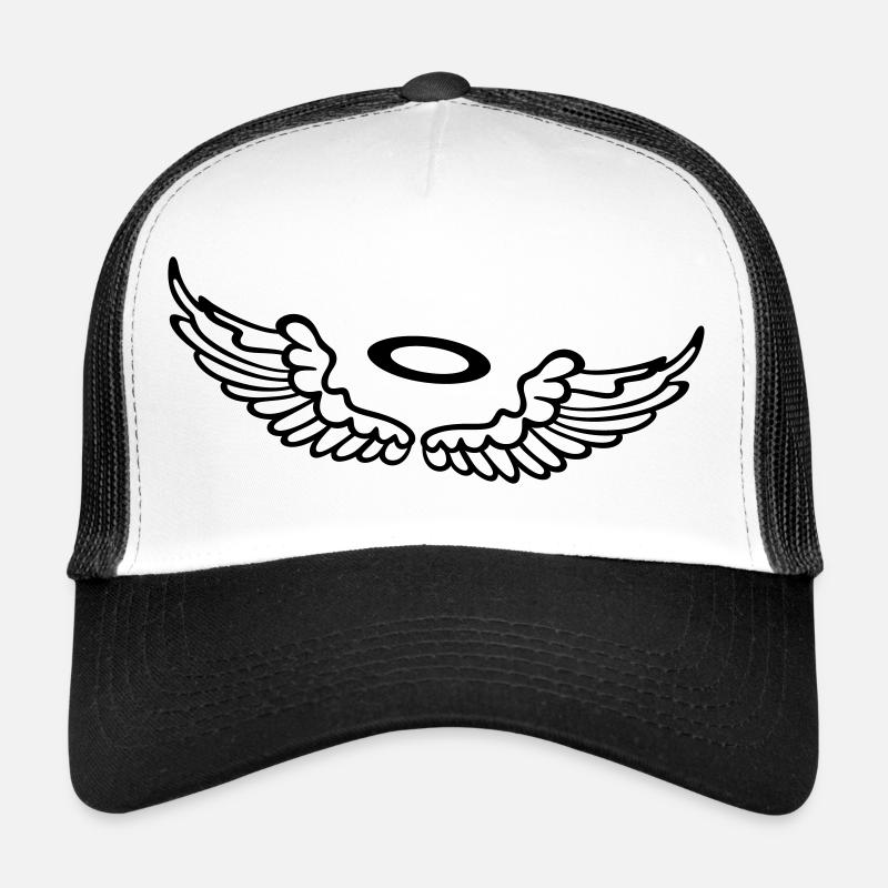 Petites ailes, ailes d'ange avec halo. Casquette trucker 