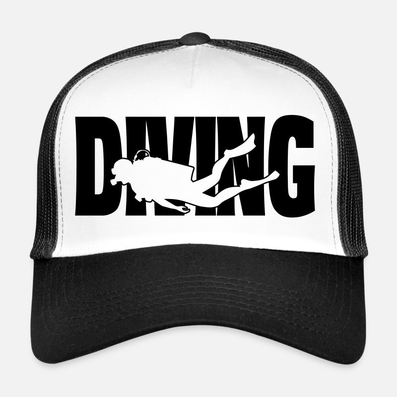 plongée II - Casquette trucker  - blanc/noir