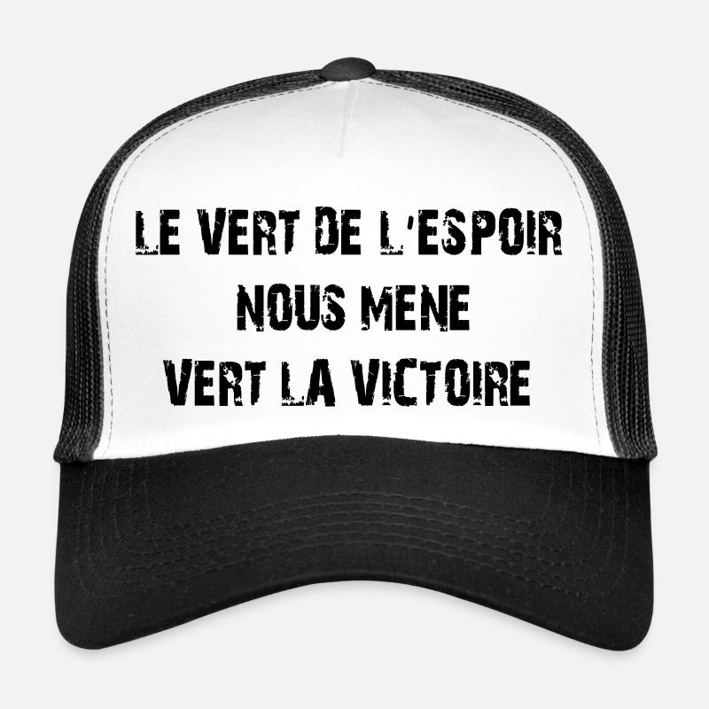le_vert_de_l'espoir - Casquette trucker  - blanc/noir
