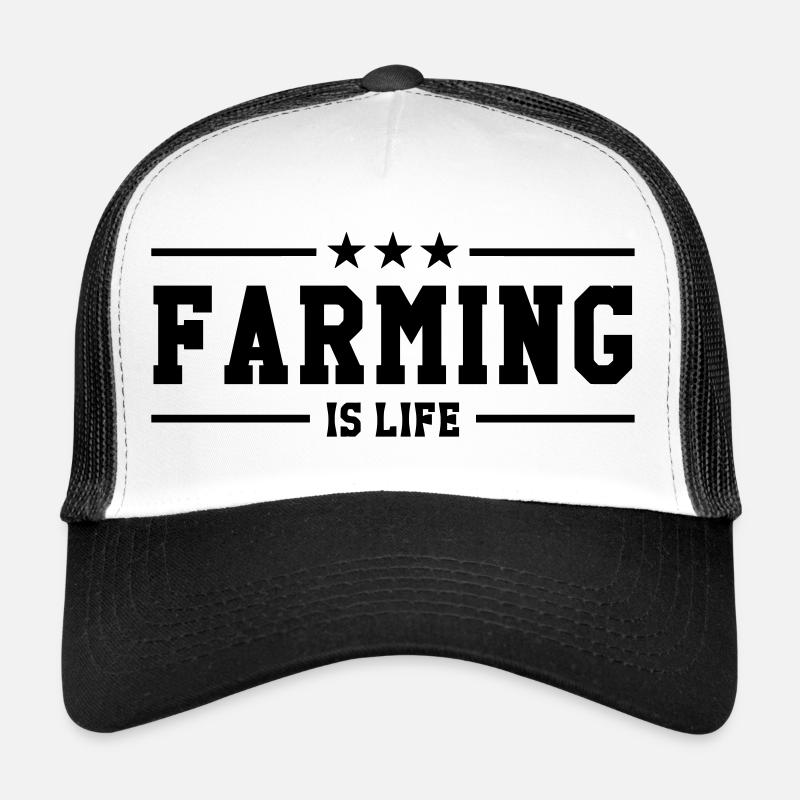 Farming is life - Trucker Cap - Weiß/Schwarz