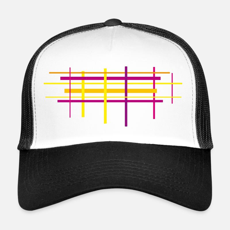abstrakt / Linien - Trucker Cap - Weiß/Schwarz