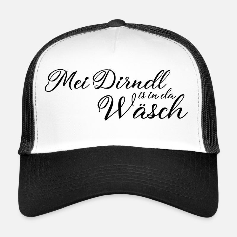 Mei Dirndl est à da Waesch sans - Casquette trucker  - blanc/noir