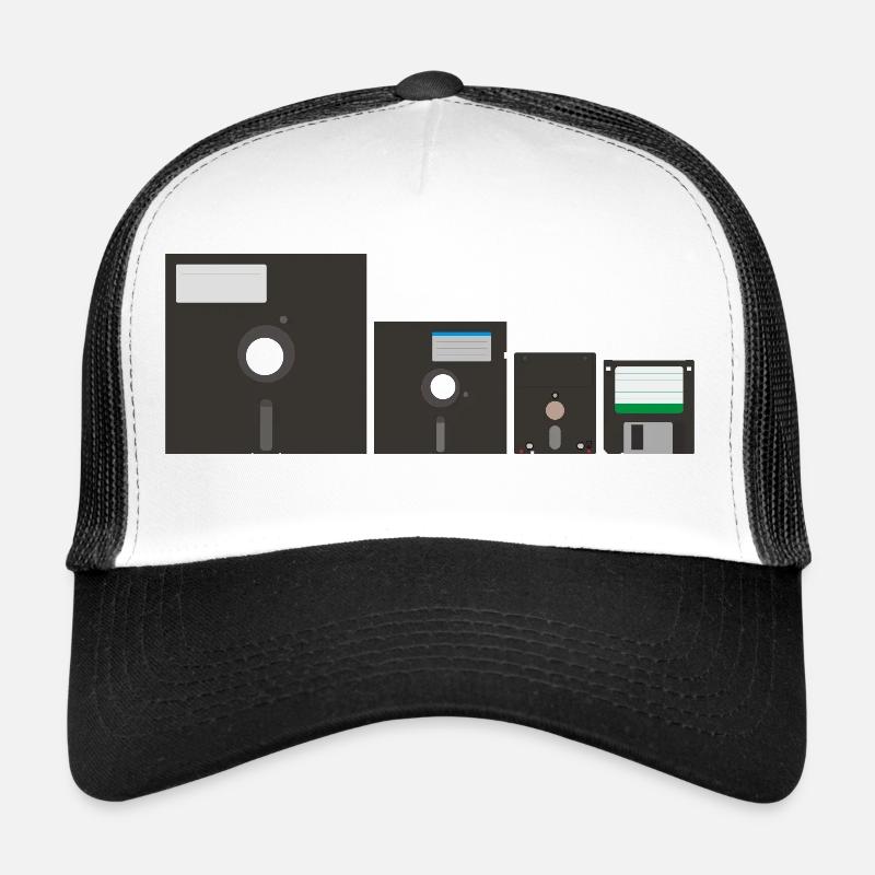 Satz der Disketten (2) - Trucker Cap - Weiß/Schwarz