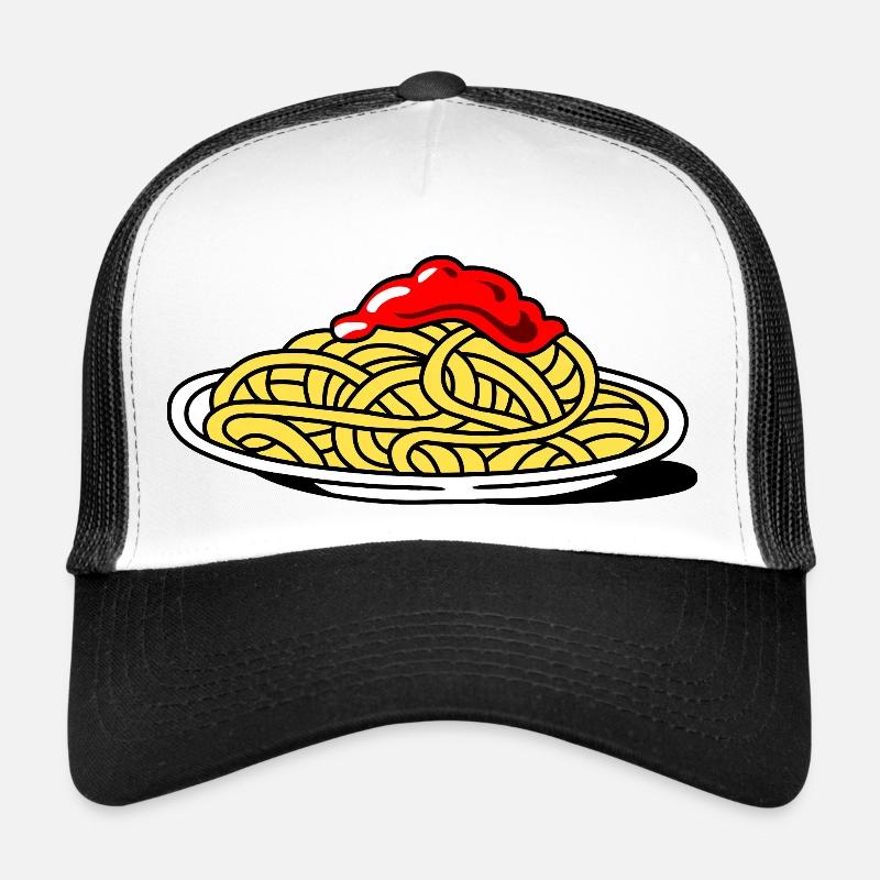 spaghetti à la tomate - Casquette trucker  - blanc/noir