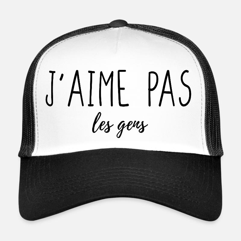J'aime pas les gens - Casquette trucker  - blanc/noir