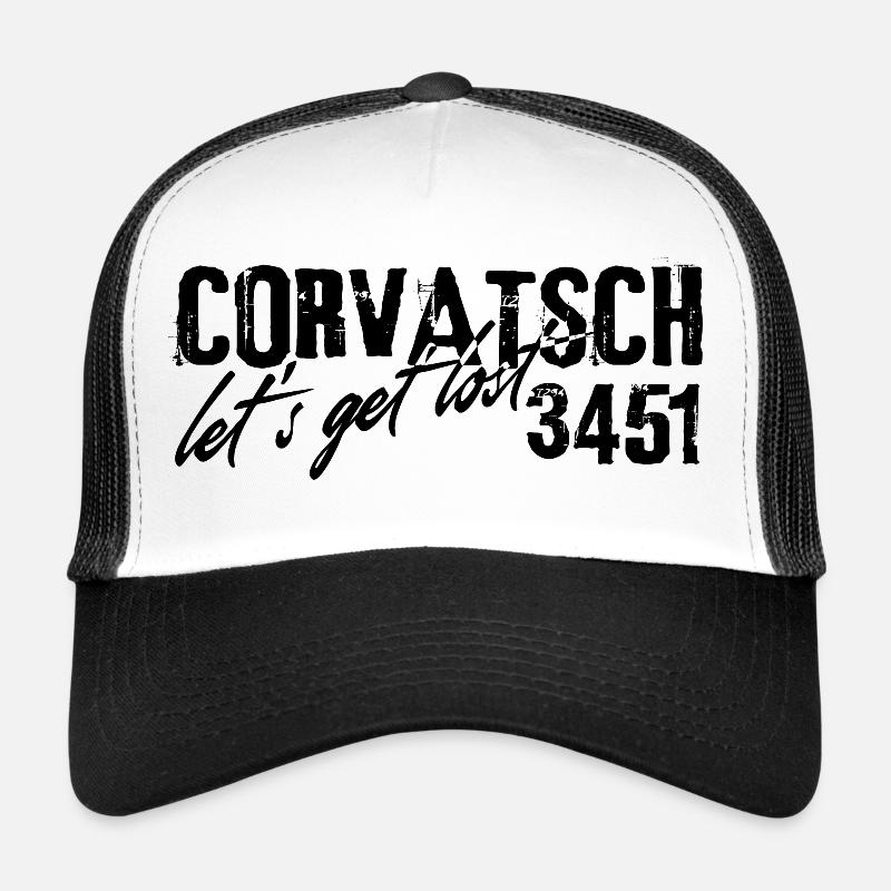 Piz Corvatsch Bernina Silvaplana Engadin - Trucker Cap - Weiß/Schwarz
