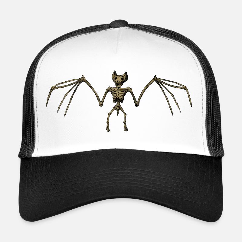 Skelett Dämon mit Flügeln - Trucker Cap - Weiß/Schwarz