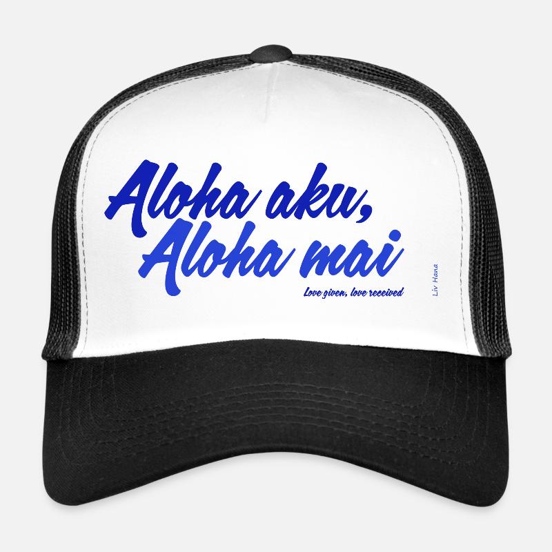 Aloha aku, aloha mai - Trucker Cap - Weiß/Schwarz