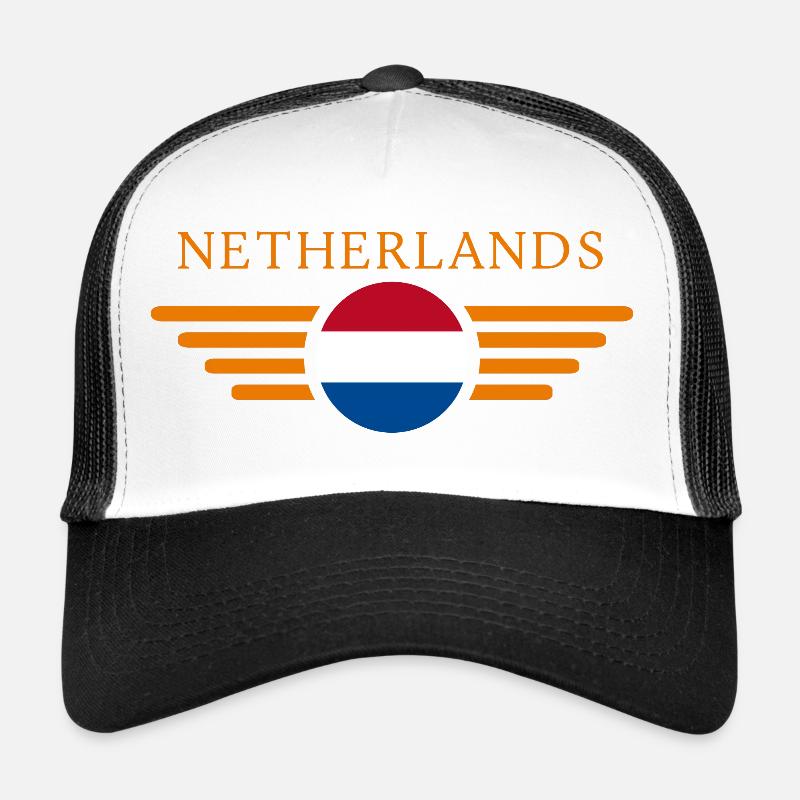 Niederlande - Trucker Cap - Weiß/Schwarz