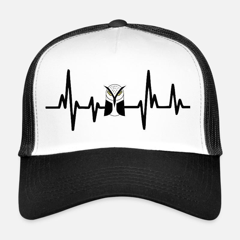 Eulen Herzschlag - Trucker Cap - Weiß/Schwarz