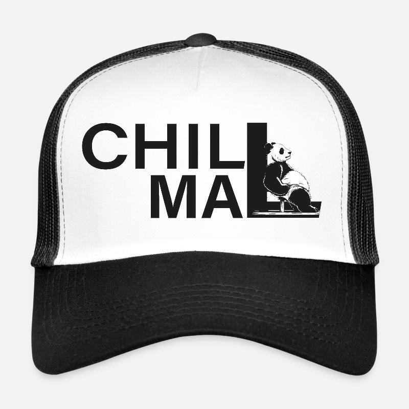 chill mal panda relax entspann dich - Trucker Cap - Weiß/Schwarz