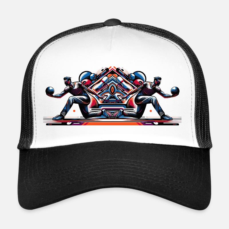 Dynamische, farbenfrohe Bowler in Aktion Trucker Cap