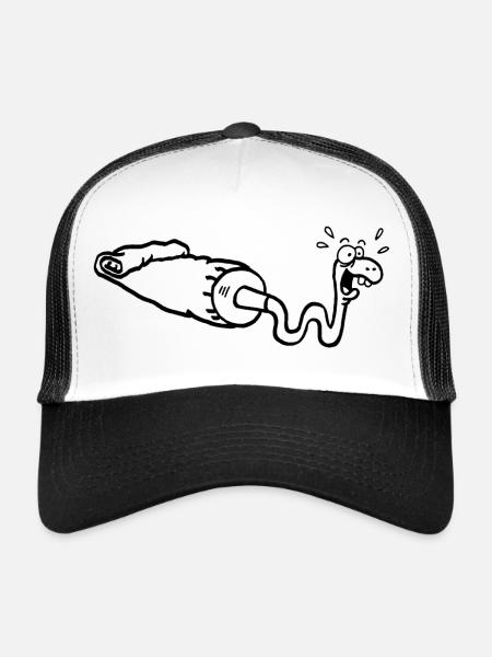Black snake and gouache tube - Trucker Cap - white/black - Front