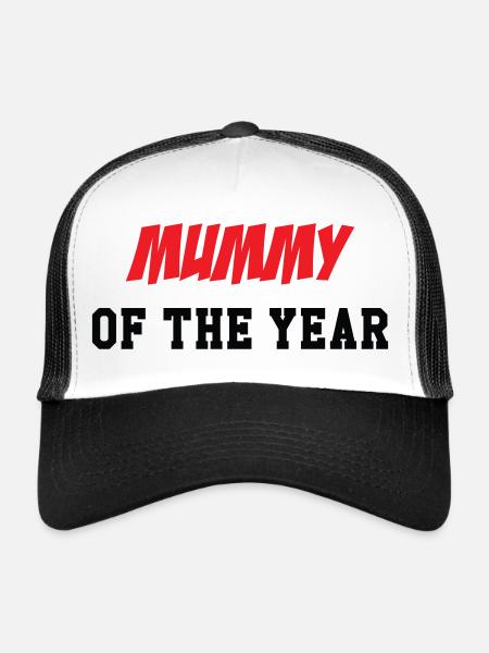 Mama des Jahres - Muttertag - Trucker Cap - Weiß/Schwarz - Vorne