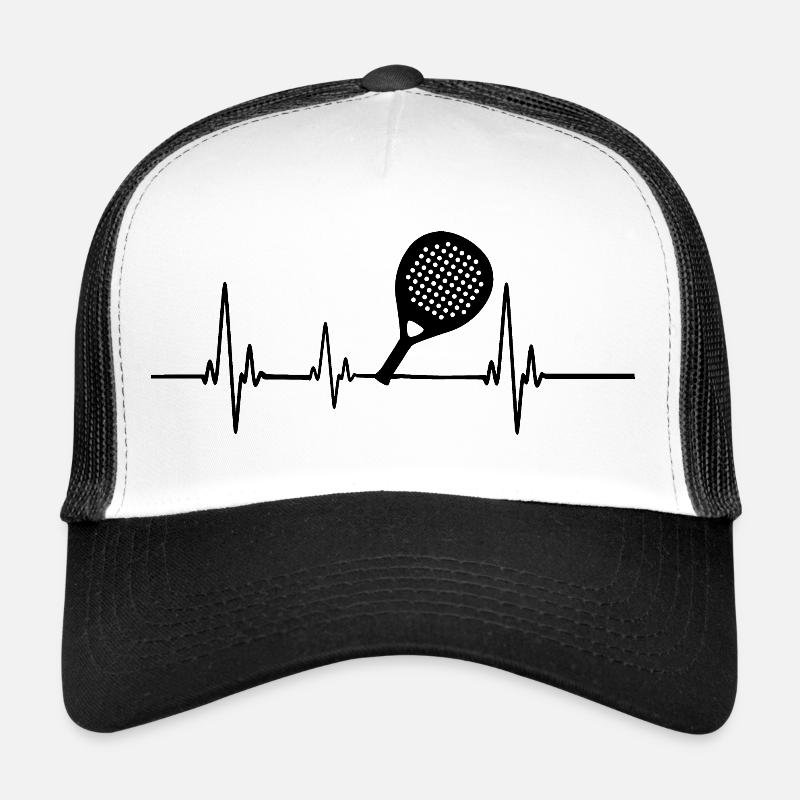 Padel Heartbeat design black Trucker Cap