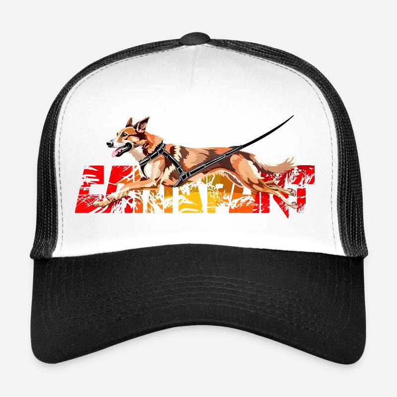 Chien en Action faisant du canicross Casquette trucker 