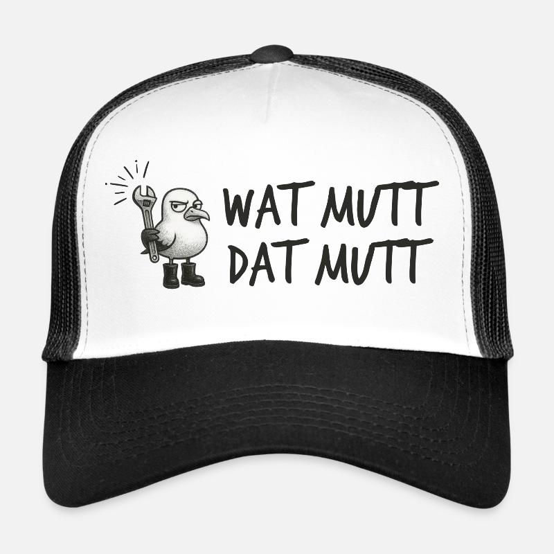 Cool seagull with wrench Low German Trucker Cap