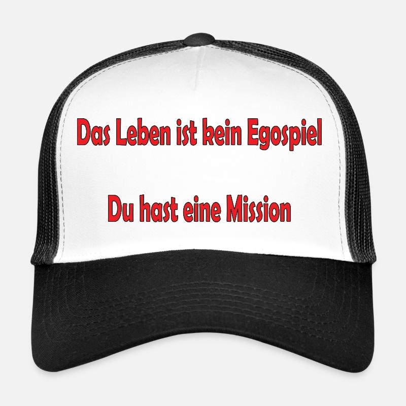 Das Leben ist kein Egospiel - Trucker Cap - Weiß/Schwarz